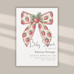 Invitation Fête de bébé Luxe Prépa Ruban de Baie Coquette Pro