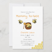 Invitation Fête de Bébé Maman Abeille Mignonne (Devant)