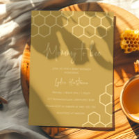 Fête de Bébé Maman Devenue Abeille Alvéoles Doré B