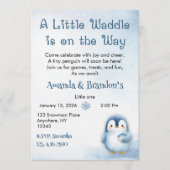 Invitation Fête de Bébé Manchot Mignon (Devant)