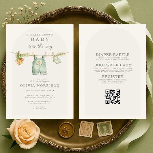 Invitation Fête de Bébé Marché Local Tout en Un