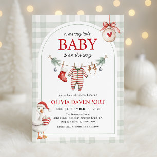 Invitation Fête de bébé Merry Little Goose Storybook Noël