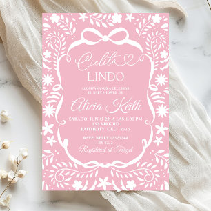 Invitation Fête de bébé mexicaine rose Cielito Lindo