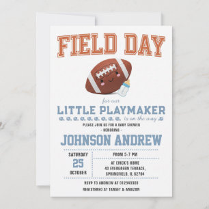 Invitation Fête de bébé minimaliste de football Oh Boy Sports
