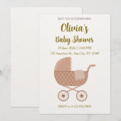 Invitation Fête de bébé minimaliste modifiable (Devant / Derrière)