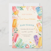 Invitation Fête de Bébé Moderne en Sucette | Éclaboussure de (Devant)
