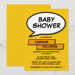 Invitation Fête de Bébé Moderne et Neutre en Genre, Amusante