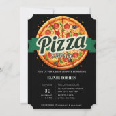 Invitation Fête de Bébé Moderne sur le Thème Pizza (Devant)