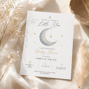 Invitation Fête de Bébé Moderne Twinkle Twinkle Little Star