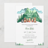 Invitation Fête de Bébé Montagnarde Aventure Attend (Devant / Derrière)