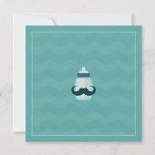 Invitation Fête de bébé moustache pois bleu sarcelle (Dos)