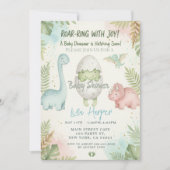 Invitation Fête de Bébé Naissance de Dinosaure Moderne (Devant)