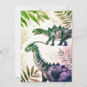 Invitation Fête de Bébé Naissance de Dinosaure Moderne (Dos)