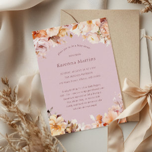 Invitation Fête de bébé neutre au niveau du genre automne flo