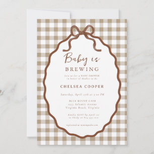 Invitation Fête de bébé neutre Baby is Brewing