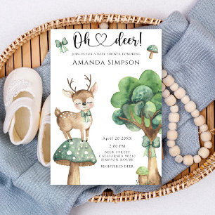 Invitation Fête de bébé neutre en genre Cerf de la forêt