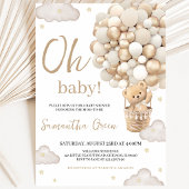 Invitation Fête de bébé neutre Oh Bébé Ours