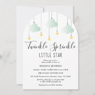 Invitation Fête de bébé neutre Petite Étoile Paillette Brilla
