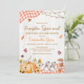 Invitation Fête de Bébé Neutre Pumpkin Spice Everything Nice (Debout devant)