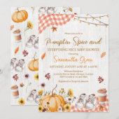 Invitation Fête de Bébé Neutre Pumpkin Spice Everything Nice (Devant / Derrière)