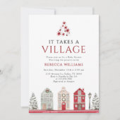Invitation Fête de bébé Noël du village (Devant)