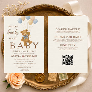 Invitation Fête de Bébé Nous Pouvons à Peine Attendre Tout en