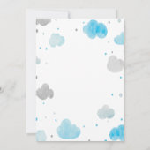 Invitation Fête de bébé Nuages & Étoiles (Dos)