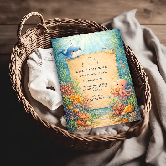 Invitation Fête de Bébé Océan Contes de Fées