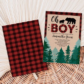 Invitation Fête de Bébé Oh Boy Bûcheron