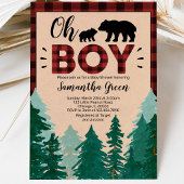 Invitation Fête de Bébé Oh Boy Bûcheron