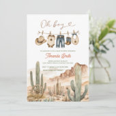 Invitation Fête de bébé Oh Boy Cactus du désert (Debout devant)