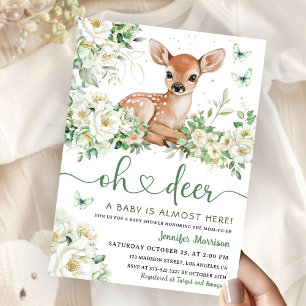 Invitation Fête de bébé «Oh Deer» Mixte