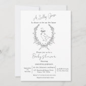 Invitation Fête de bébé oie élégante et chic (Devant)