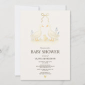 Invitation Fête de bébé Oie et Poussin de Conte de Fées (Devant)