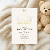 Invitation Fête de bébé Oie et Poussin de Conte de Fées