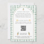 Invitation Fête de Bébé Oink Moo Vert Gingham Animaux de Ferm (Dos)