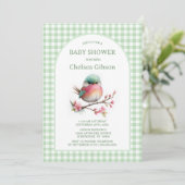 Invitation Fête de Bébé Oiseau Coloré (Debout devant)