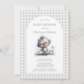 Invitation Fête de Bébé Oiseau Heureux (Devant)