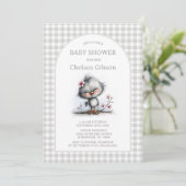 Invitation Fête de Bébé Oiseau Heureux (Debout devant)
