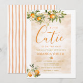 Invitation Fête de bébé Oranges Citron En Route (Devant / Derrière)