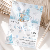 Invitation Fête de bébé ours bleu