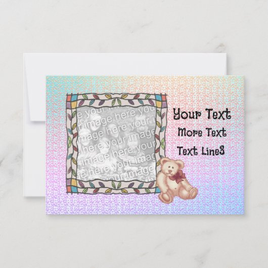 Invitation Fête de bébé ours en peluche  (Devant)