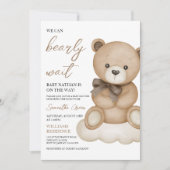 Invitation Fête de bébé ours neutre (Devant)