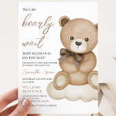Invitation Fête de bébé ours neutre