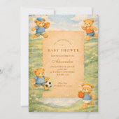 Invitation Fête de bébé ours sports de nurserie classiques (Devant)