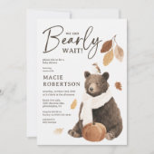 Invitation Fête de Bébé Ourson en Forêt (Devant)