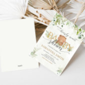 Invitation Fête de bébé Ourson Verdure