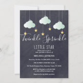 Invitation Fête de Bébé Paillettes et Scintillements Tableau (Devant)