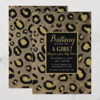 Fête de Bébé Paillettes Or Brun et Léopard Noir