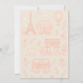 Invitation Fête de bébé Paris French Toile (Dos)